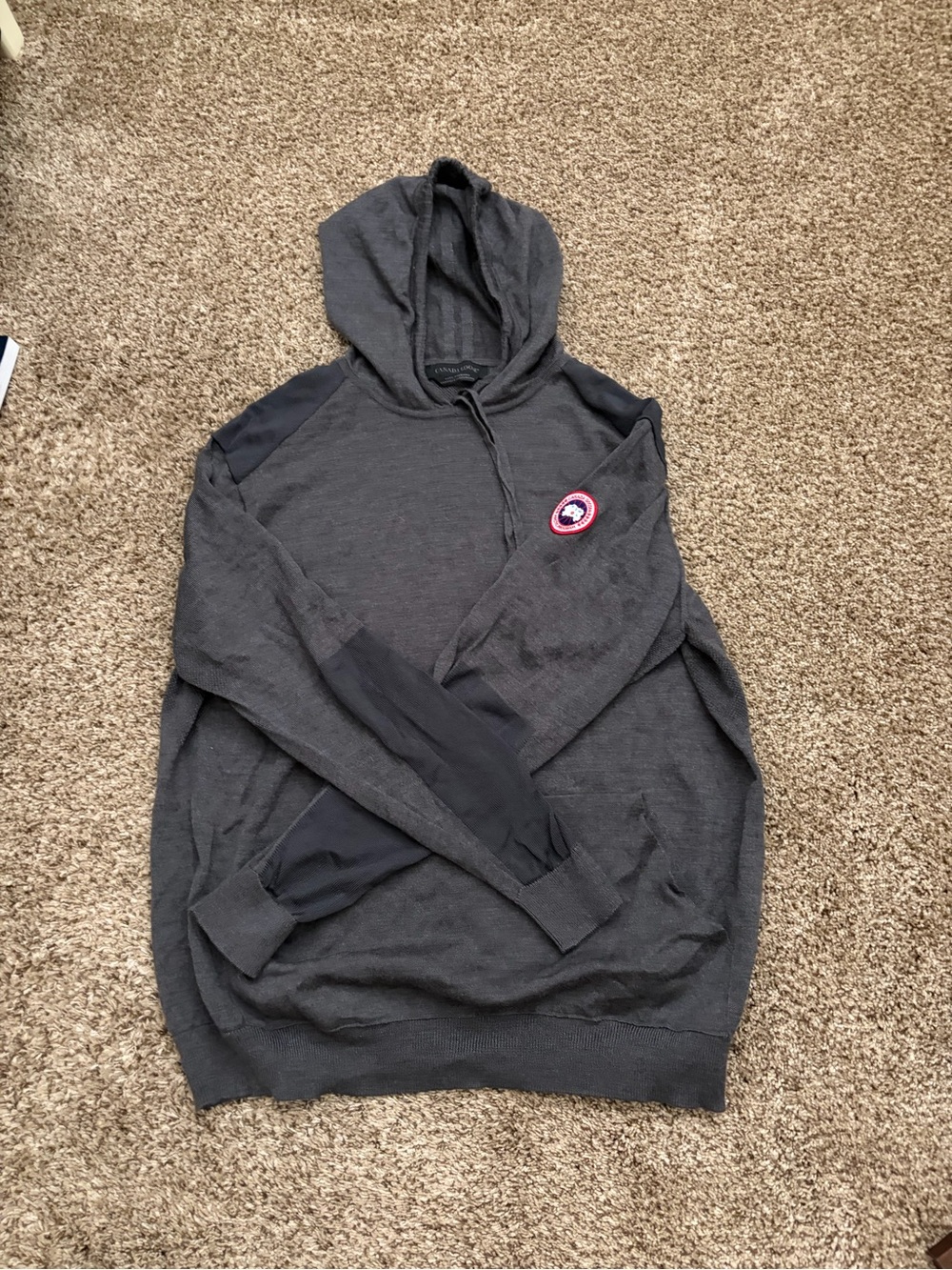 Canada Goose Dark Gray Crewneck Hoodie with Logo Patch